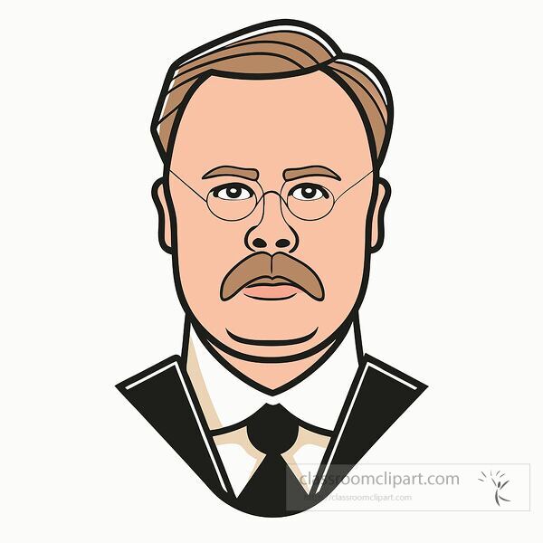 This simple portrait features Theodore Roosevelt in formal attire