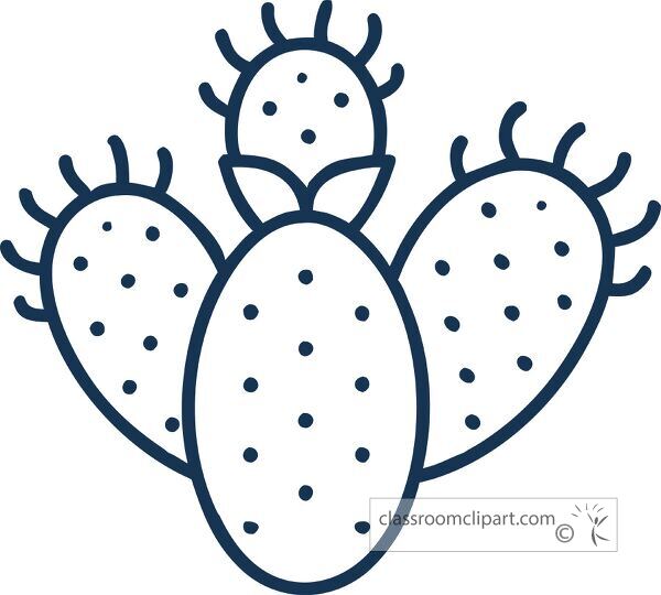 Line drawing of a prickly pear cactus icon