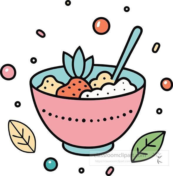 quinoa bowl Whimsy Pastel Doodle clip art