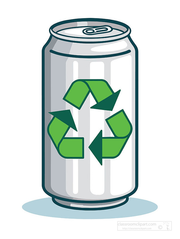 Aluminum can with recycle symbol Eco friendly and sustainability