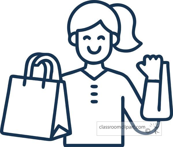 Joyful shopper with bags.