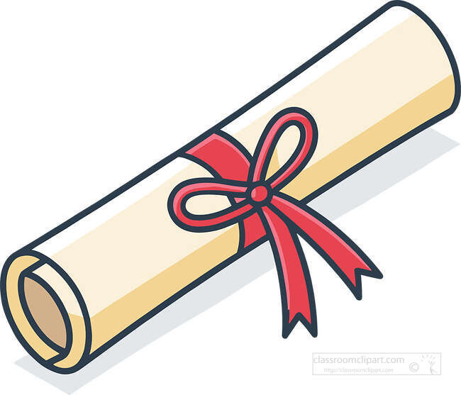 A rolled diploma tied with a red ribbon creates a classic graduation image for award pages and school celebrations