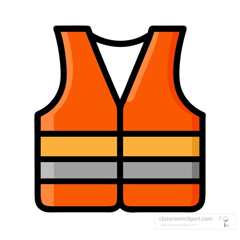 The design features a bright orange safety vest with reflective stripes It emphasizes the importance of visibility and protection in work environments promoting safety measures