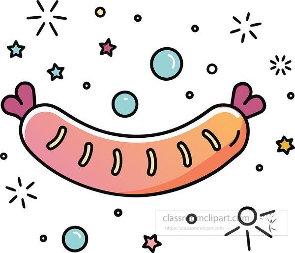 sausage Pastel Doodle clip art