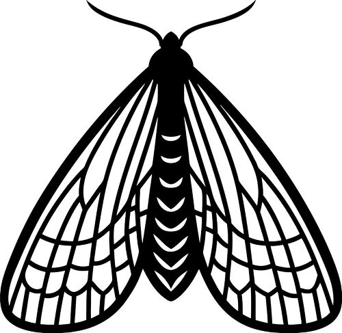 Detailed silhouette of a scorpionfly suitable for various designs