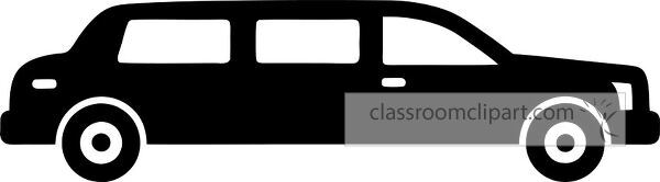 A silhouette of a limousine, showcasing its elongated body and distinctive shape