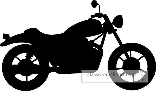 A silhouette of a motorcycle, showcasing its sleek design