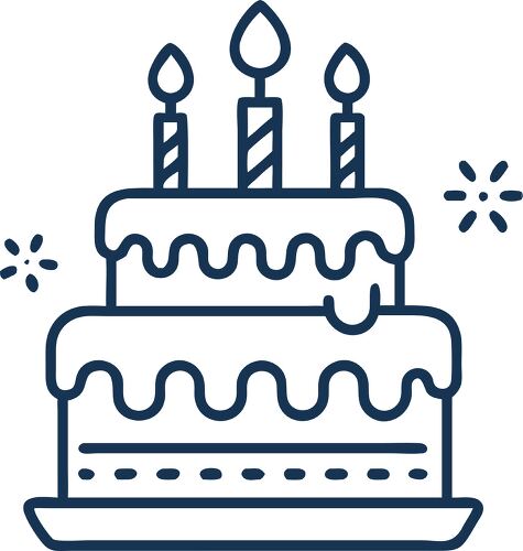 Icon of a birthday cake with candles