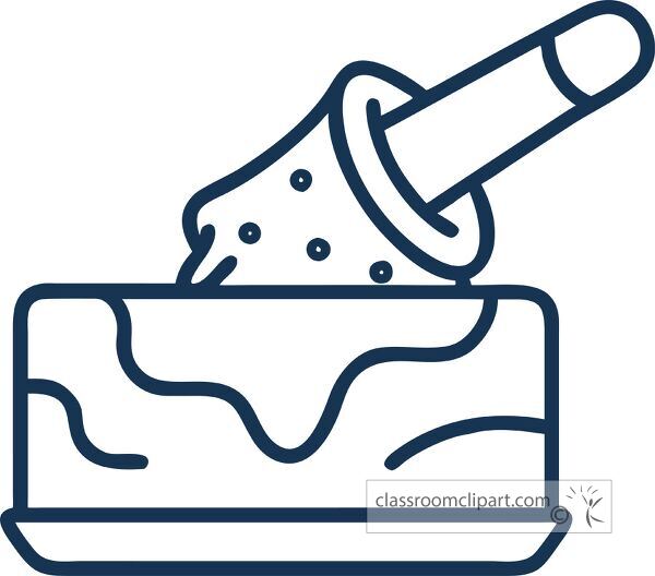 Simple line icon depicting a butter stick design with a spreader.