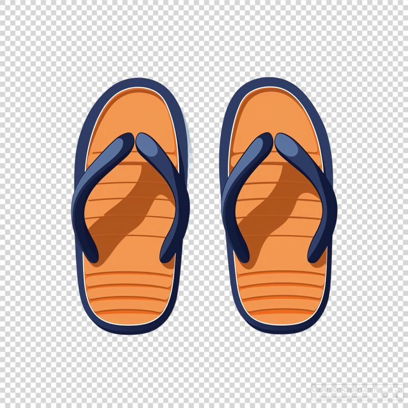 Simple Flat Vector Drawing of Classic Flip Flops Design