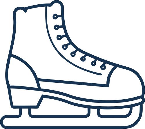 Ice skate outline graphic for winter