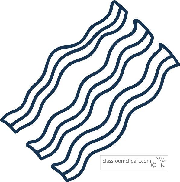 Minimalist illustration of three bacon strips arranged together