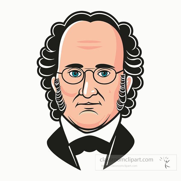 Simple portrait of Martin Van Buren showcasing his features