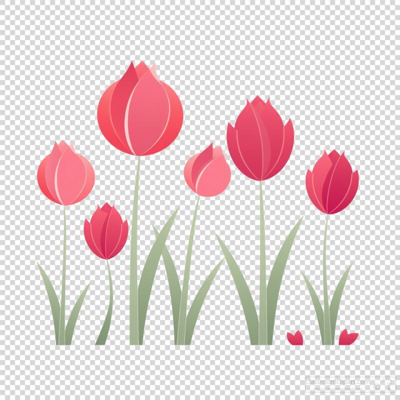 Simple Tulip Design Elements for Print Projects