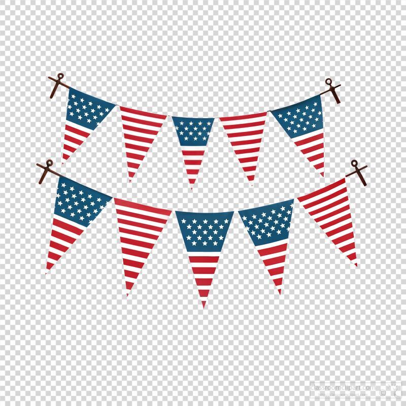 Simple USA Flag Bunting Decorations for Festive Gatherings