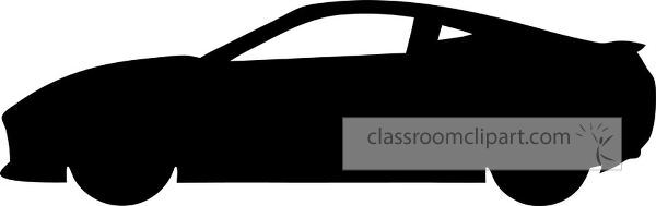 A silhouette of a sleek sports car