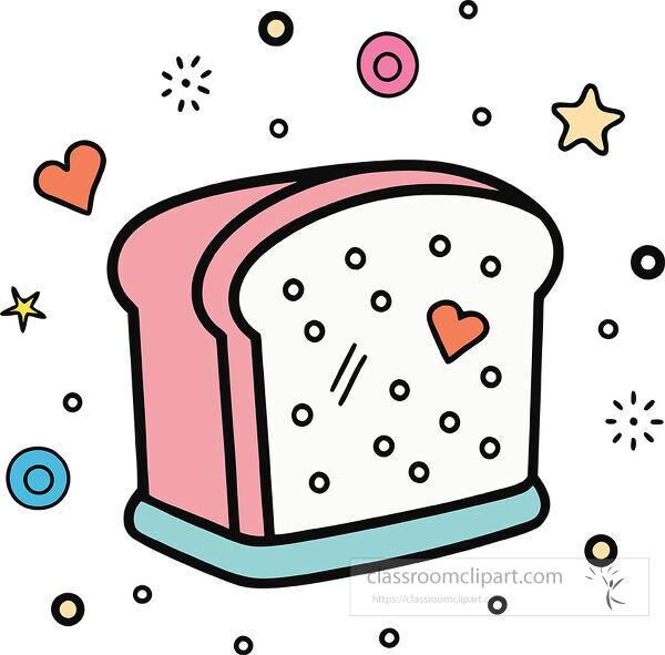 slice of bread Whimsy Pastel Doodle clip art