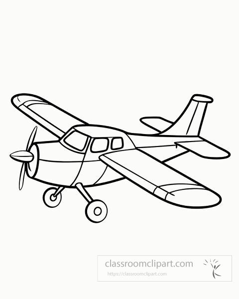 mall Cessna airplane sketch for coloring fun and creativity