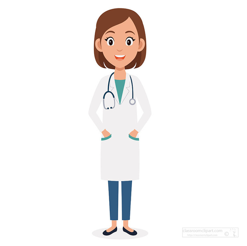 professional female doctor standing confidently in medical uniform with stethoscope