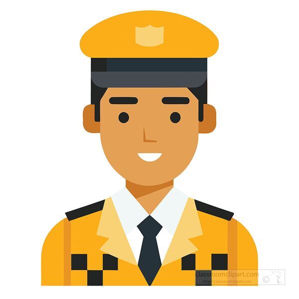 cheerful taxi driver in yellow uniform ideal for transportation and occupation illustrations