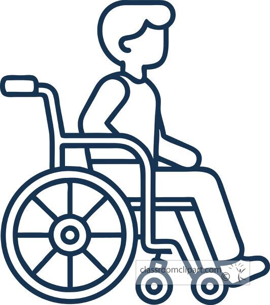 Icon of a wheelchair user student icon