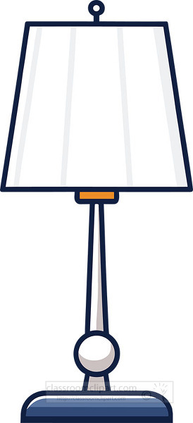 tall table lamp with a white lampshade and simple base