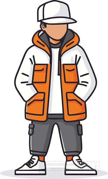 rendy illustration of a young streetwear enthusiast wearing a cap and stylish outfit showcasing modern fashion and casual street vibes