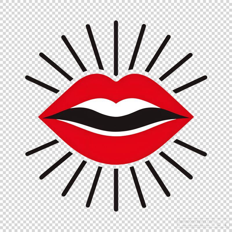 Stylized Heart Lips Logo Radiating Bold Creativity