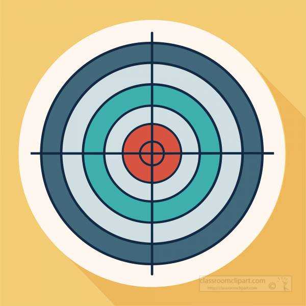 colorful concentric ring target with crosshair lines representing aim precision and focus