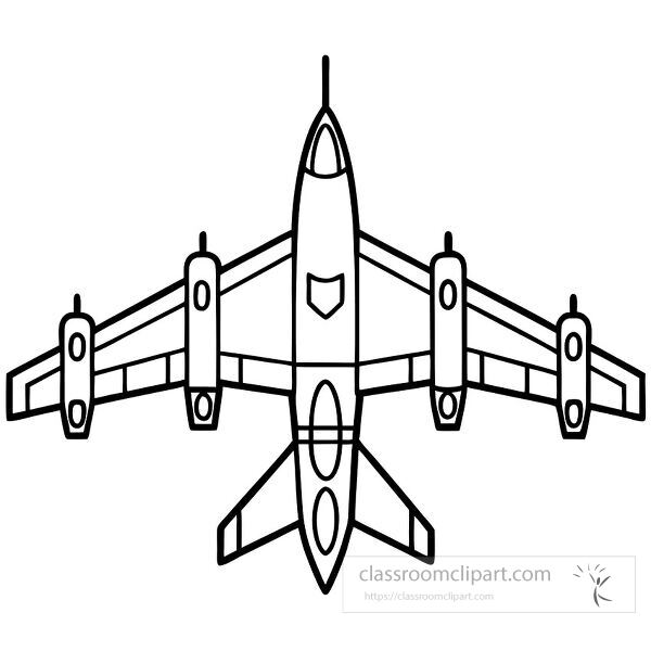 Military airplane shown from above featuring intricate details.