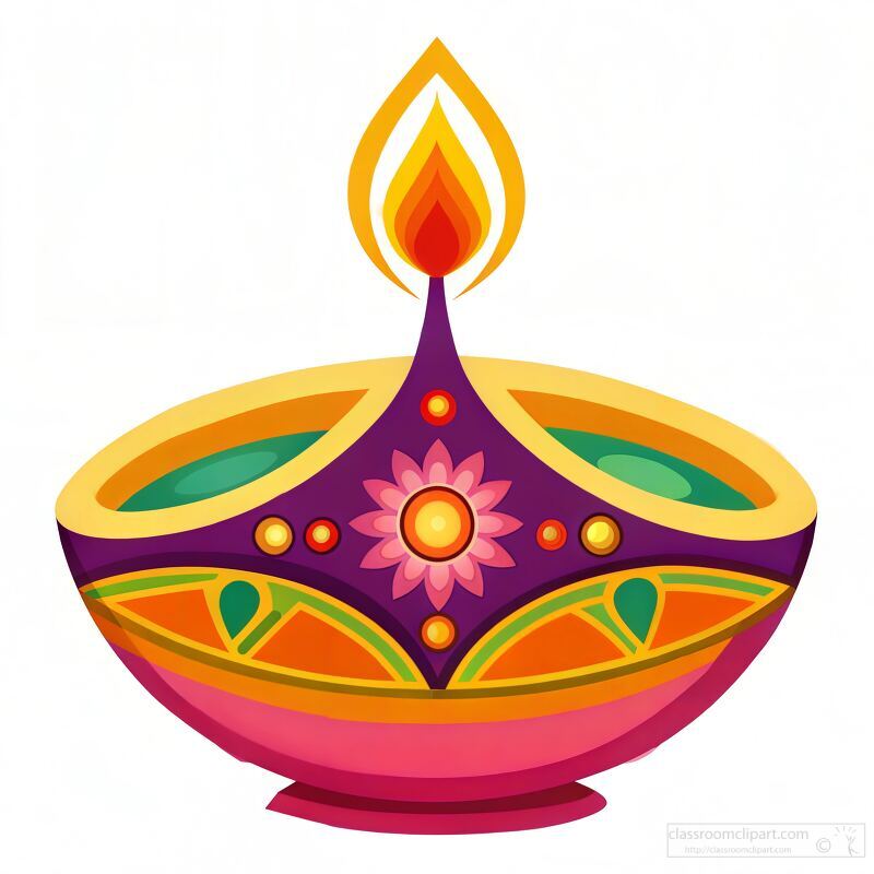 Vibrant Diya Symbolizing Happiness for Diwali Celebration