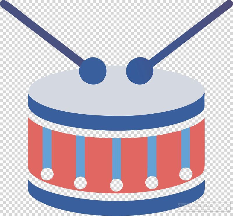 An artistic depiction of a drum featuring bold colors and simple shapes. The drum is adorned with striking patterns encapsulating the essence of music and rhythm in a lively way.