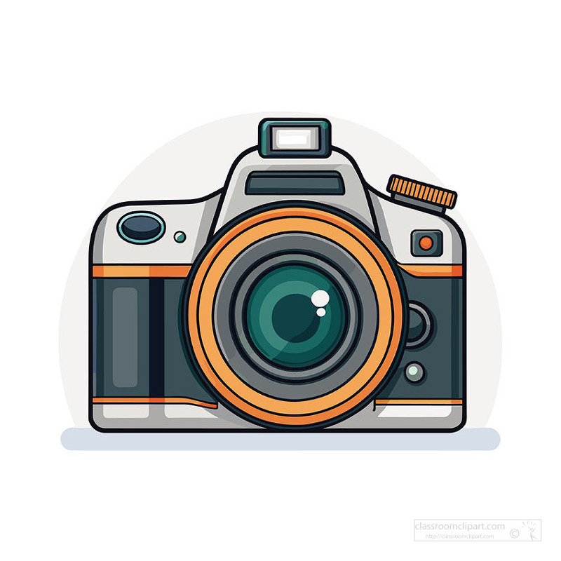 Detailed vintage style camera with large lens and classic design elements