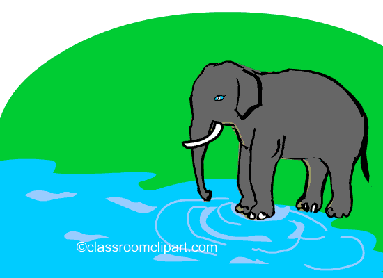 Animals Animated Clipart: elephant_spraying_water_cc