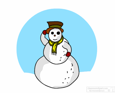 Christmas Animated Clipart Snowman With Hat Animated Gif