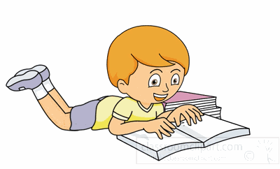 Education School Clipart - boy_reading_a_book_animation_2A - Classroom  Clipart