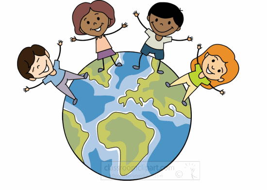 Education School Clipart - multicultural-students-on-globe-animation -  Classroom Clipart