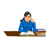 Education School Animated Clipart: thinking
