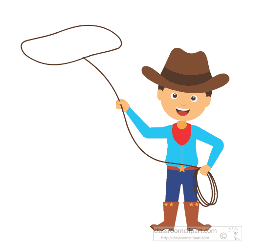 General Clipart - cowboy-with-a-lasso-animated-clipart - Classroom Clipart