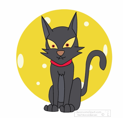 Halloween Clipart - black-cat-halloween-animation - Classroom Clipart