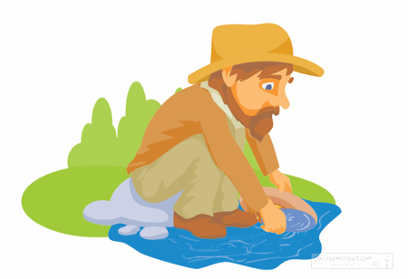 panning for gold clipart