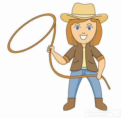 People Clipart - cowgirl-with-rope-animated-gif - Classroom Clipart