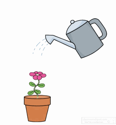 Plants Clipart - growing-flower-water-can-2-animated - Classroom Clipart