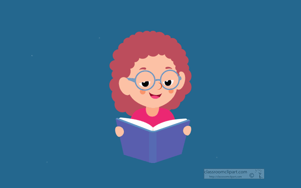 Animated Clipart - girl-reading-book-animated-clipart - Animated Gif