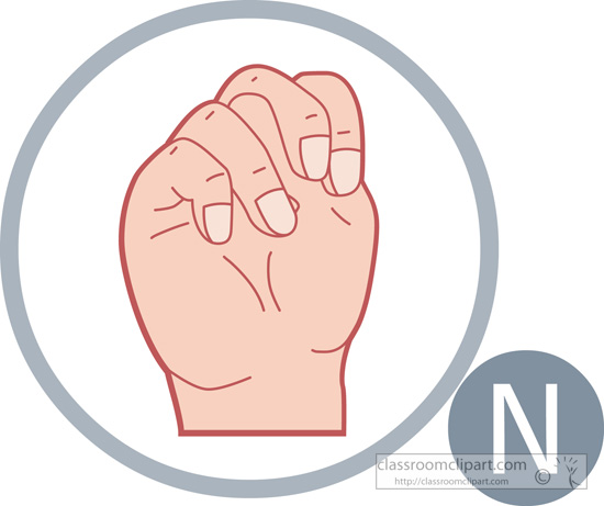 American Sign Language Clipart Sign language letter n Classroom Clipart