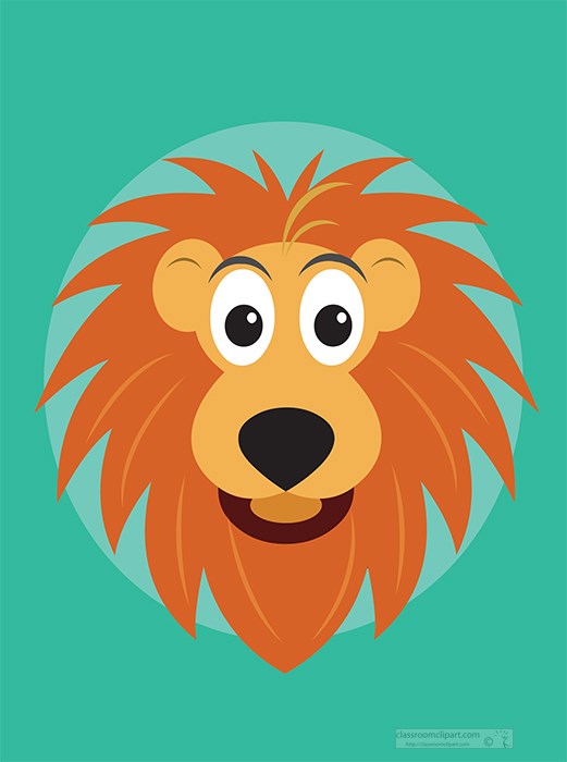 Lion Clipart Clipart - cartoon-style-lion-face-blue-green-clipart -  Classroom Clipart