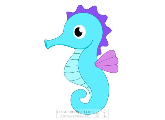 purple seahorse clipart