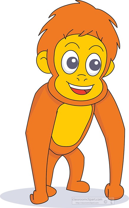 Orangutan Clipart Clipart - cartoon-orangutan-on-all-fours - Classroom  Clipart