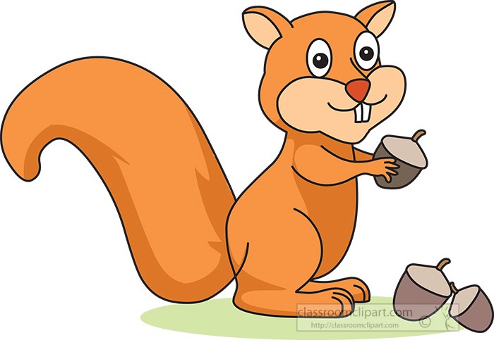 Squirrel Clipart Clipart - squirrel-cartoon-style-with-acorn-clipart -  Classroom Clipart