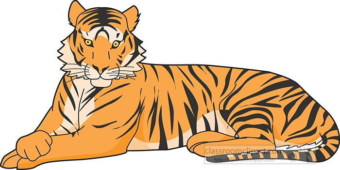 Tiger Clipart Clipart - sitting-bangal-tiger-clipart - Classroom Clipart
